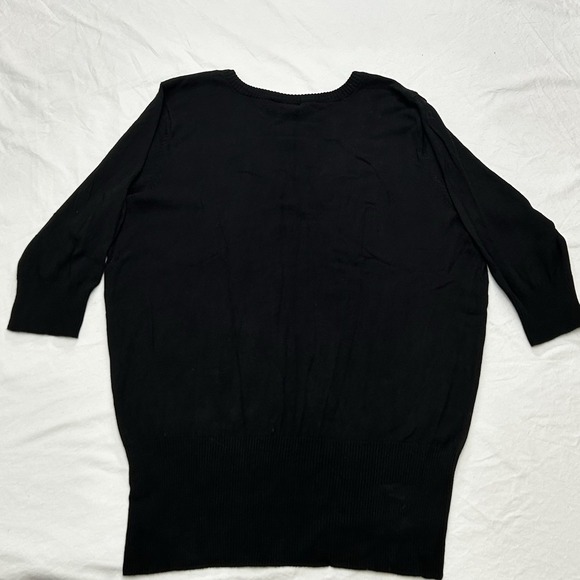 Torrid Women's Dressy Black Sequined V-Neck Sweater Plus Size 1 Short Sleeve - Picture 2 of 6